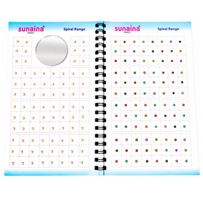 Sunaina Premium Multicolor Pearl /Stone Bindi Book for Women & Girls | Golden, Silver Multicolor Designer Bindis