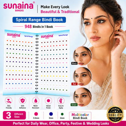 Sunaina Micro Mini Bindi Book for Girls & Women | Suitable for All Skin Tones | Perfect for Daily Wear, Festival, Wedding & All Occasions