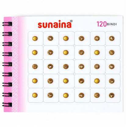 Sunaina Original Silver Golden Multicolor Pearl Kundan Stone Bindi Book | Small Round Bridal & Daily Wear Bindis for Women, Girls & Kids