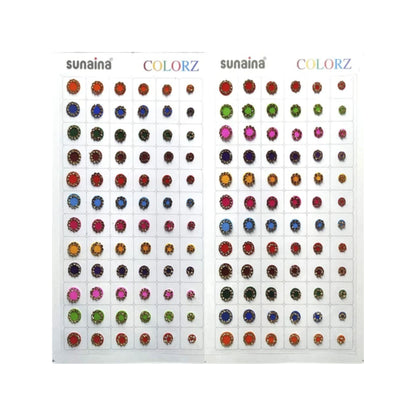 Sunaina Colorz Multicolor Golden Stone Mix Size Bindi