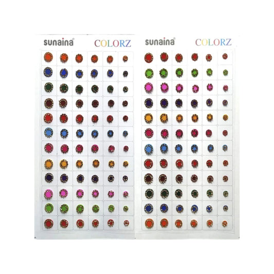 Sunaina Colorz Multicolor Golden Stone Mix Size Bindi
