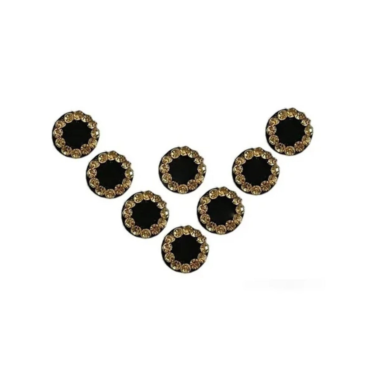 Sunaina New Love Collection Round Medium Black Golden Stone Bindi