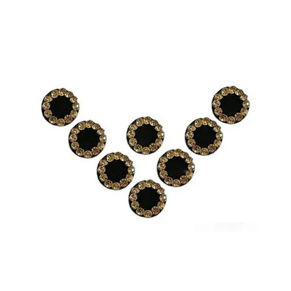 Sunaina New Love Collection Round Medium Black Golden Stone Bindi