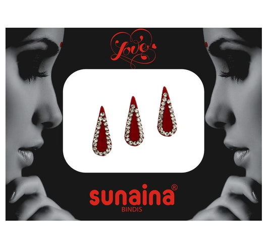 Sunaina Designer Maroon Tilak with silver stone Border Bindi