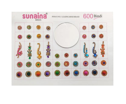 Spiral Multicolour Mix Design And Mix Size long Bindi( 600 Bindi)