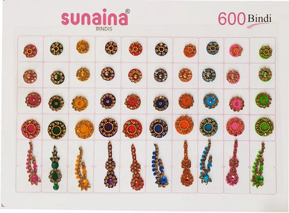 Spiral Multicolour Mix Design And Mix Size long Bindi( 600 Bindi)