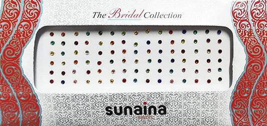 Sunaina Bridal Collection Mix Size Multicolor Stone Bindi