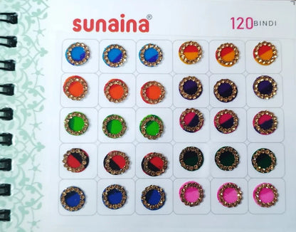 Mini Spiral Multicolor Double Shade Stone Border (120 Bindi)